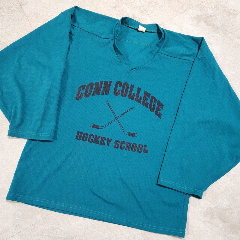 VTG 80s 90s Connecticut Conn College‎ Hockey School Jersey Mens Adult S Small